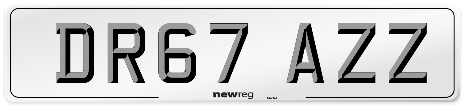 DR67 AZZ Number Plate from New Reg